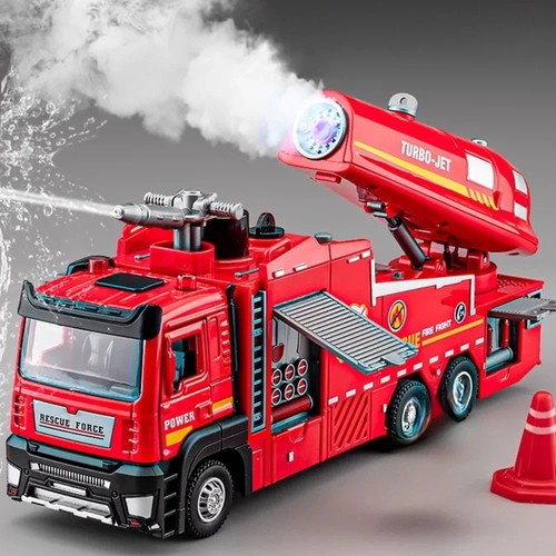 Water spray fire truck model - water,