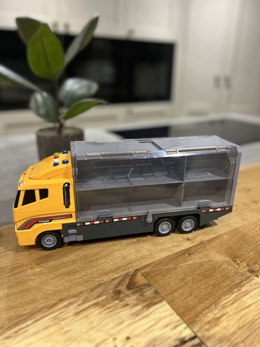 Yellow toy car transporter - yellow,
