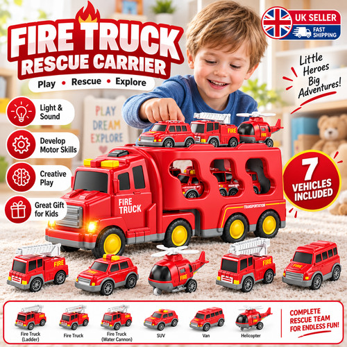 Fire truck transporter - fire, toy